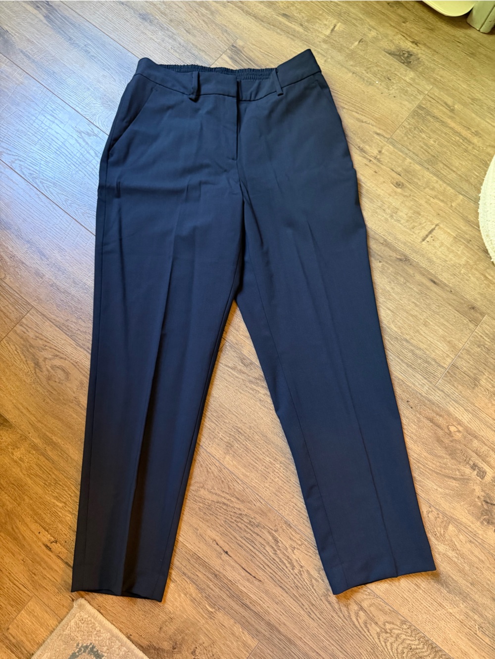 Quince Italian Wool Slim Leg Ankle Pants Navy 6